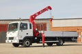 KEMEROVO, RUSSIA - MAY 14, 2015: great truck crane standing on a construction site