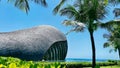 The kempinski whale chapel with the beauty ocean and coconut tree Royalty Free Stock Photo