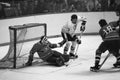 Ken Hodge and Ken Dryden, Vintage National Hockey League. Royalty Free Stock Photo