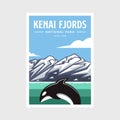 Kenai Fjords National Park poster vector illustration design