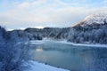 Kenai River Alaska winter Royalty Free Stock Photo