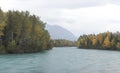 Kenai River on cloudy fall day Royalty Free Stock Photo