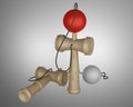 The kendama ,Japanese toys isolated white background.3D rendering