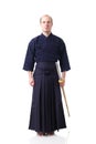 Kendo fighter with Shinai Royalty Free Stock Photo