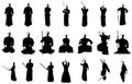 Kendo fighter silhouettes Royalty Free Stock Photo