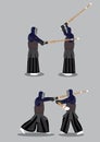 Kendo Martial Arts Vector Illustration Royalty Free Stock Photo