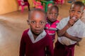 Kenia. African children from the Maasai village in school Royalty Free Stock Photo