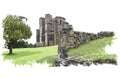 Kenilworth Castle, England paint effect Royalty Free Stock Photo