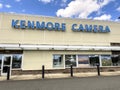 Kenmore, WA USA - circa June 2022: Exterior view of the front of Kenmore Camera store on a bright, sunny day
