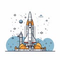 Kennedy Space Center. Kennedy Space Center hand-drawn comic illustration. Vector doodle style cartoon illustration