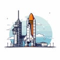 Kennedy Space Center. Kennedy Space Center hand-drawn comic illustration. Vector doodle style cartoon illustration