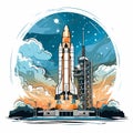 Kennedy Space Center. Kennedy Space Center hand-drawn comic illustration. Vector doodle style cartoon illustration