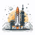 Kennedy Space Center. Kennedy Space Center hand-drawn comic illustration. Vector doodle style cartoon illustration