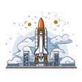 Kennedy Space Center. Kennedy Space Center hand-drawn comic illustration. Vector doodle style cartoon illustration