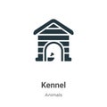 Kennel vector icon on white background. Flat vector kennel icon symbol sign from modern animals collection for mobile concept and