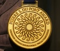 Kenneth Square, Pennsylvania, U.S - October 7, 2023 - Close up of the Pierre S du Pont First Prize gold medal