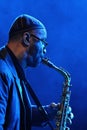 Kenny Garrett in plays alto saxophone during summer jazz festival OpenJazzFest Zelena Voda, Slovakia, 30th of July 2017