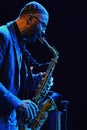 Kenny Garrett plays alto saxophone during summer jazz festival OpenJazzFest Zelena Voda, Slovakia, 30th of July 2017