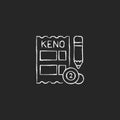 Keno chalk white icon on dark background Royalty Free Stock Photo