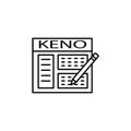 keno line icon. Signs and symbols can be used for web, logo, mobile app, UI, UX