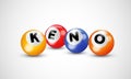 Keno lottery balls numbers for bingo lotto gamble vector poster