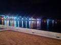 Kenosha Harbor Nightlights Royalty Free Stock Photo