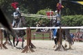 Actors as medieval knights jousting at the annual Bristol Renaissance Faire Royalty Free Stock Photo