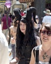 A beautiful girl dressed as a fairy with horns at the annual Bristol Renaissance Faire Royalty Free Stock Photo