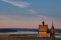 Kenozero Lake,Kenozersky National Park.Russian Traditional Wooden Church Chapel Of St.Nicholas On The Top Royalty Free Stock Photo