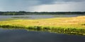 Kenozero lake before rain. Evening view.