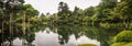 Panorama of the picturesque Kenroku-en gardens, Kanazawa, Ishikawa, Japan