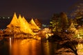 Kenrokuen Garden at night in Kanazawa, Japan