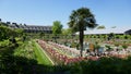 Kensington Palace Gardens-London England panorama across the central water feature to the palcea Royalty Free Stock Photo