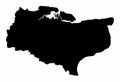 Kent county silhouette map