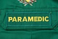 British paramedics`s NHS PARAMEDIC uniform badge.