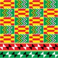 Kente nwentoma cloth style vector seamless pattern, retro design with geometric shapes inspired by African tribal fabrics or texti Royalty Free Stock Photo