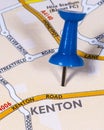 Kenton on a UK Map Royalty Free Stock Photo