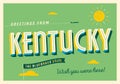 Greetings from Kentucky, USA - Touristic Postcard.