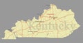 Kentucky accurate vector exact detailed State Map with Community Royalty Free Stock Photo