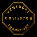 Kentucky Covington Seal Map Design Royalty Free Stock Photo