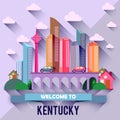 Kentucky - Flat design city vector illustration