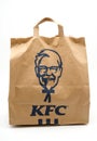 Kentucky fried chicken KFC take away paper food bag with the official logo