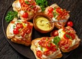 Kentucky Hot Brown open sandwiches on a plate