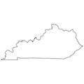 Kentucky KY State Border USA Map Outline