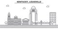 Kentucky, Louisville architecture line skyline illustration. Linear vector cityscape with famous landmarks, city sights Royalty Free Stock Photo