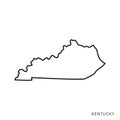 Kentucky Map Outline Vector Design Template. Editable Stroke