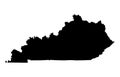 Kentucky map silhouette.