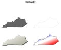 Kentucky outline map set