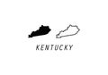 Kentucky outline map state shape USA America borders