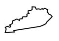 Kentucky outline map state shape